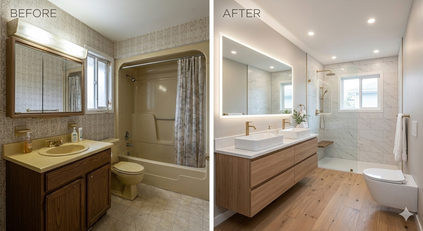 Bathroom renovation project in Omaha